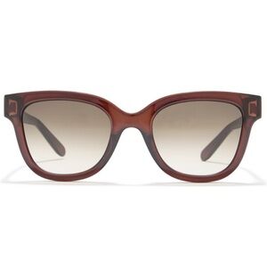 Ferragamo 52mm Rectangle Sunglasses, Dark Crystal Brown